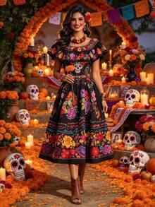 Women Midi Dresses - Multicolor - View 1