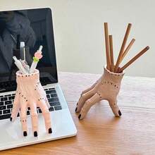 Hasbro Halloween Addams Family Severed Hand Wednesday Prank Prop Palm Severed Hand Ornament Pen Holder, Decorative Desktop Office Ornament, Perfect Gift For Halloween And Christmas - Multi-color - View 9