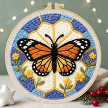 DIY Punch Needle Kit For Beginners – Includes Punch Needle, Yarn, Instructions, Hoop & Pre-Printed Fabric (Bees And Flowers). Creative Craft For Wall Decor Or Gifting. 2D Printed Punch Needle Starter Kit. 20x20cm (7.87x7.87in). - 20x20cm/7.87x7.87in - View 6