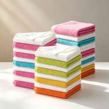 Face Towels 6/18/36pcs, Super Soft Skin-Friendly Face Cloths, Suitable For Sensitive Skin, 10x10 Inch Large/Small Facial Cleansing Towels, Reusable Washable Makeup Remover Cloths, Easy To Rinse Multi-Color Face Cleansing Cloths - Multicolor - View 1