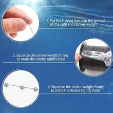 205PCS Open-End Lead Sinkers Set, Lure Fishing Weights For Sea Fishing, Fishing Tackle - Multicolor - View 3
