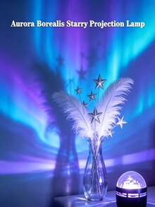 1pc Aurora Water Ripple Effect Atmosphere Projection Light, USB Powered Indoor Multi-Function LED Lamp, Starry Sky Atmosphere Light, E-Book Reading Light, Home Decor Atmosphere, Suitable For Bedroom, Living Room, Holiday Gift - Multicolor - View 8