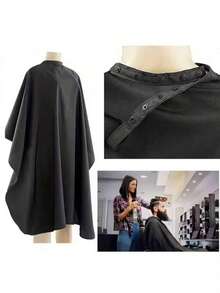 4/1pc Professional Hair Salon Apron - Extra Wide & Extra Long, Hairdressing Cape, Plus Size Friendly, Durable Black Material, With Adjustable Neck Strap And Buckle, Suitable For Hair Dyeing, Perming, Styling Protection - Multicolor - View 6