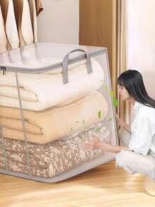 Foldable Storage Box With Handle, Large Capacity Breathable Zipper Storage Bin, Suitable For Bedding, Sheets, Clothes, Blankets And Toys, Space-Saving For Closet, Home, Bedroom, Dorm, Back To School And Travel,Suitable For Women's Halloween - Multicolor - View 8