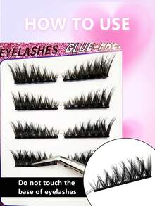 Sibeuna 10 Pairs Self-Adhesive Half Lash Extensions, Outer Corner Cat Eye Style, Exquisite Natural Look, Reusable Short Fluffy Strip False Eyelashes, Soft Pre-Glued Glue-Free Lashes, Suitable For Beginners - Black - View 6