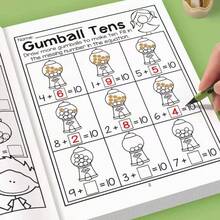 1 set Buku Latihan Matematika Anak, Buku Latihan Garis Bilangan Penjumlahan & Pengurangan, Hadiah Belajar Prasekolah untuk Anak Laki-laki dan Perempuan, Hadiah Kembali ke Sekolah (Dikirim dengan Warna Acak) - MultiWarna - View 4
