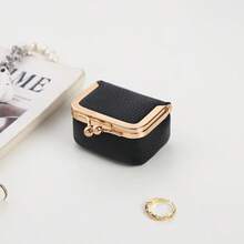 Tas Penyimpanan Perhiasan Mini dengan Klip, Tas Penyimpanan Perhiasan Tekstur Leci PU, Dompet Koin Kecil Portabel, Tas Penyimpanan Cincin, Anting, Earphone, Aneka Warna - MultiWarna - View 16