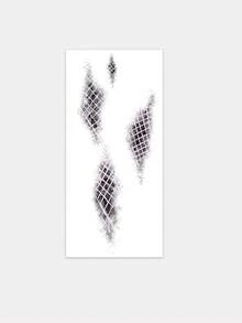 1 Sheet Pink Black Grid Mesh Temporary Tattoo, Grunge Distressed Net Pattern Fake Tattoo Stickers For Hand Wrist, Water Transfer Body Art Tattoo For Halloween Party Decor - Multicolor - View 2