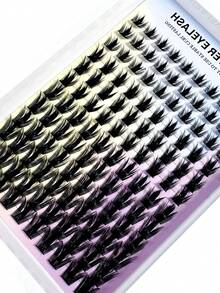 2027新款 120片多簇分段式貓眼假睫毛 蓬鬆顯長顯尖漫畫簇裝睫毛接片 仙女感單簇睫毛接片 (10-18mm) - 黑色 - 查看 5