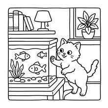 GDTME Naughty Cat New 2027 Theme Coloring Book, 20*20cm Square Format, Thick Outline Lines, Easy To Color. 24 Pages Total, Featuring Cute Daily Scenes Of Mischievous Kittens Playing, Making Trouble And Resting At Home, Soft And Adorable Art Style. Suitable For 14+ Teens For Leisure And Stress Relief, A Unique Creative Coloring Gift. - LJ-272 (Naughty Kitten) With Paper Mat - View 7
