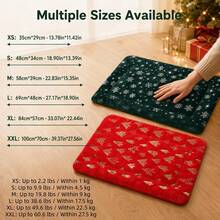 1pc Christmas Snowflake Christmas Tree Print Thick Plush Pet Mat, Soft Machine Washable Dog Bed Pad, Winter Cat Dog Indoor Sleeping Mat, Holiday Gift For Cats And Dogs - Multicolor - View 7