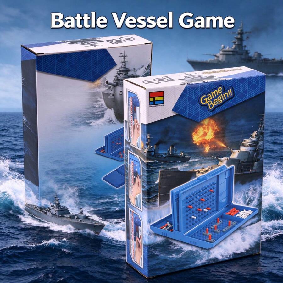 Naval Battle Warship Duel Desktop Game, 2-Player Strategy Toy, Birthday Christmas Easter Party Small Gift Box, Holiday Gift, Prank Toy, Party Interactive Leisure Educational Toy - Multicolor - View 1