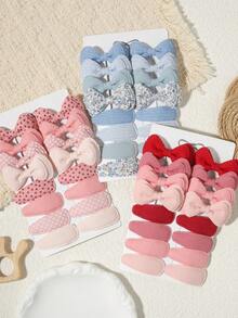 16pcs Kids Plaid Floral Bow BB Clip Set, Girls Daily Vintage Pastoral Style Hair Clips For Bangs And Hair Accessories - Mixed color - View 3