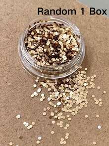 1box/2boxes Fall Autumn Nails Vintage Metallic Gold Round Sequins Mixed Light And Dark Gold Sizes Fine Metallic Luster Retro Autumn Texture Exquisite Wearable Nails DIY Materials - Multicolor - View 8