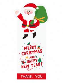 50pcs Christmas Santa Sealing Stickers Gift Wrapping Labels Cute Festive Holiday Gift Box Decor Self Adhesive Party Packaging Envelope Seal Supplies - Multicolor - View 5