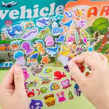 Squishy-Parent-Child Interactive Stickers-1pc-Cute Ocean Creature Jelly Stickers, Bright Color 3D Cartoon Stickers-Reusable Peel And Stick Stickers, Whale Mermaid Octopus Pattern Stickers, Suitable For DIY Crafts-Interactive Collage, Fun Game Books - Multicolor - View 5