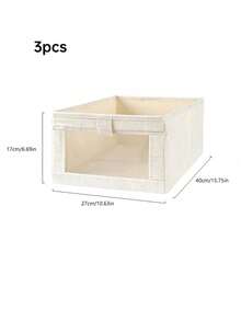 1/2/3/5pcs White Fabric Visible Window Storage Boxes, Can Store Underwear, Pants, Clothes, Books And Miscellaneous Items, Drawer-Style Organizer Boxes With Handles, Suitable For Wardrobe Stacking - Multicolor - View 6