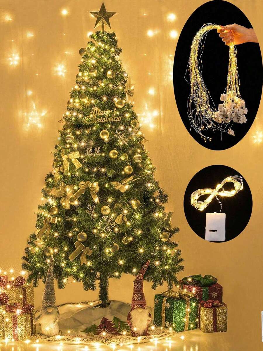 40 Inch LED String Lights, 3 Lighting Modes LED Fairy Lights, Twinkle Lights For Cake, Bouquet, Gift Surprise Decoration, Suitable For Halloween, Thanksgiving, Autumn, Wedding Party, Birthday Party, Gift Wrapping - Warm Color - View 1
