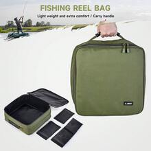LEOFISHING Fishing Reel Storage Bag, 600D Oxford Cloth Handheld Fishing Tackle Bag, Large Capacity With Removable Dividers, Portable Fishing Gear Organizer Case For Fishing Accessories - Olive Green - View 1