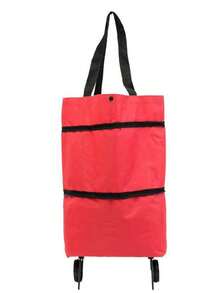Foldable Ultra-Portable Shopping Cart, Oxford Cloth Material, Hand-Carry Or Shoulder-Carry, Wheeled Outdoor Shopping Cart, Lightweight Large Capacity, Load Capacity Up To 25 Lbs - Multicolor - View 10