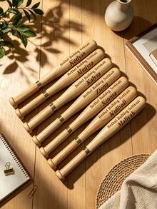 Personalized Baseball Bat Shaped Pen: Wedding, Groomsman Gift - Khaki - View 3