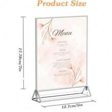 3/6 Pack Acrylic Sign Holder 5x7/4x6/6x8/8.5x11 Double-Sided Silver Picture Frames Clear Sign Holder For Flyer Holder Menu Holder Wedding Table Number Holder Photo Frame - T-silver - View 3