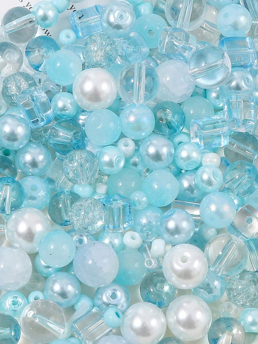 beadia 100/250g 2-10mm 藍色系列混色玻璃珠，多款式 DIY 珠寶手工製作，項鍊與手鍊手工藝材料，適合女性