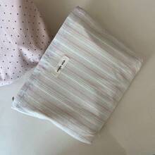 1pc Sweet Pink Cosmetic Bag For Women Soft Fabric Zipper Makeup Organizer Large Capacity Make Up Pouch Jacquard Clutch Pouch Grid & Strip Toiletry Bag - Multicolor - View 14