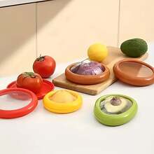 Juego de 4 cajas de almacenamiento de frutas de gran capacidad - Mantiene frescas por más tiempo, recipientes reutilizables, herméticos, apilables y sin BPA para aguacates, cebollas, limones, papas, verduras y frutas - Perfectas para organización de refrigerador y preparación de comidas, - Caja de conservación (4-Piece Set) - Ver 3