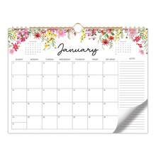 2027 Colorful Floral Wall Calendar, 12-Month Wall Calendar, Large Writing Space + Notes Memo Area, Home Office Schedule Planning - Color-d - View 1