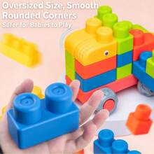 1pc Soft Rubber Large Building Blocks, Flexible Interlocking Construction Bricks, DIY Assembly Puzzle Toy, Creative Stacking Play Set For Kids & Teens - Multicolor - View 8