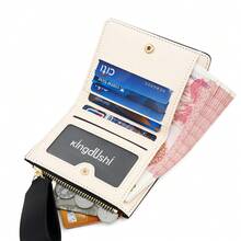 Dompet Pendek Wanita Modis dengan Resleting, Tempat Kartu, Dompet Koin, Tempat Kartu Identitas, Dompet Wanita - MultiWarna - View 4