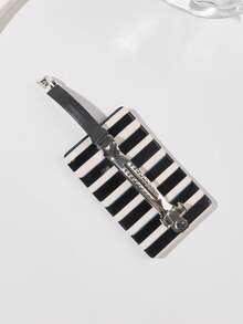 1pc Korean Style Classic Black & White Plaid Striped Vertical Line Acetate Plate Hair Claw Clip For Back Of Head Loose Hair - Black and White Stripes - View 4