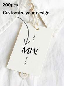 Custom 200 PCS Paper Hang Tags With White/Black Nylon String, Personalized Gift Jewelry Clothing Price Labels Tags, Multipurpose Tags - White 200pcs - View 7