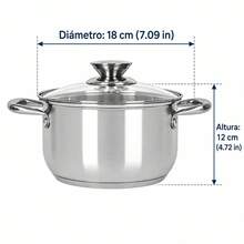 3L Stainless Steel Pot With Tempered Glass Lid, 18cm Saucepan For Induction And Gas Stoves, Double Handle Cookware For Stews And Soups - View 6