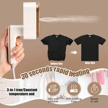 1 cái bàn là hơi nước du lịch 40W cầm tay di động, tay cầm xoay 180° và đế nhiệt gốm, máy là quần áo cầm tay, phù hợp du lịch toàn cầu, dùng tại nhà và ký túc xá trường học, phù hợp cho áo choàng đen Abaya, quà tặng lễ hội - Phích cắm Anh (220-240V) - Xem 8