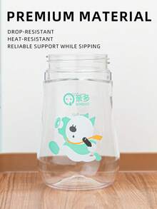 1個 300ML 360°飲水卡通吸管杯，兒童用防嗆奶訓練杯，Tritan防漏耐摔，附刻度與手把，適合日常使用 - 可愛汪綠色 - 查看 4
