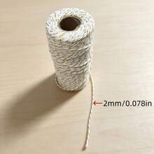 1 Roll 2519 Inch Long 2mm Thick White Gold Handmade Baking Packaging Rope, Christmas Holiday Gift Wrapping Rope, DIY Handmade Floral Wedding Party Decoration Rope, Christmas Gift Box Bouquet Packaging Handmade Craft Decoration Line - View 4