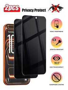 Navigator 2片裝防偷窺隱私鋼化玻璃螢幕保護貼，抗碎裂，相容 iPhone Duo/18 Pro Max/18 Pro/18/17 Pro Max/17/17 Pro/17 Air/16 Pro Max/16/16 Pro/16 Plus/15 Pro Max/15/15 Pro/15 Plus/14 Pro Max/14/14 Pro/14 Plus/13 Pro Max/13/13 Pro/12/12 Pro/12 Pro Max/11/11 Pro Max 全系列 - 無色 - 查看 18