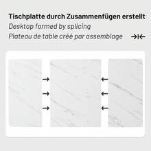 Elegant Rectangular Dining Table / Stylish Kitchen Table With A Unique Design / Generous Dimensions, Versatile Use / Load Capacity: 50 Kg / Sturdy Metal Frame / Suitable For Dining Rooms And Living Rooms, 140 X 80 Cm - White + MDF - View 5