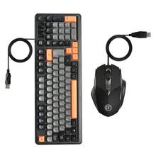 Wired Keyboard And Mouse Combo, Compact Full-Size Membrane Keyboard With Media Control Knob, RGB Rainbow Backlit Keyboard And Wired Optical Mouse, Wear-Resistant Non-Fading ABS Keycaps, Plug And Play, Laptop, Office And Gaming Desktop - View 8