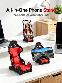 Racing Seat Style Phone Holder, Office Desk Phone Stand, Universal Desktop Smartphone Holder, Suitable For Gaming, Video Watching And Desktop Use - Multicolor - View 3