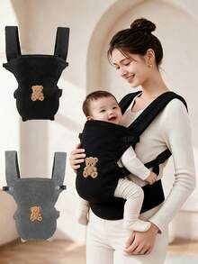 1pc Baby Carrier, Adjustable Comfortable Front & Back Straps, Ergonomic M-Type Seat, Multiple Carrying Positions, Suitable For Newborns To Toddlers, All Seasons, Hiking And Shopping, Perfect Baby Shower Gift - 1 Pack Big Bear Strap - View 1