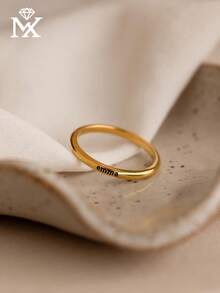 1pc Customized Thin Ring, Laser Engraved With Your Name - Perfect Valentine's Day Jewelry Gift For Her - Multicolor - View 4