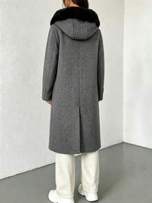 Women Trench Coats - Dark Grey - View 2