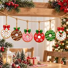 6pcs Cartoon Yellow Accessories .Bee Pendant Bread Donut DIY Beaded Christmas Decoration Hanging Ornament - Multicolor - View 1