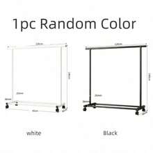 Double Rod Clothes Rack With Wheels, Large-Capacity Freestanding Garment Rack,Space Saving Heavy Duty Metal Clothing Rail, Bottom Storage Shelf, Rolling Clothes Hanger Stand For Bedroom, Laundry Room, Apartment, 2 Styles & 2 Colours Available - View 16