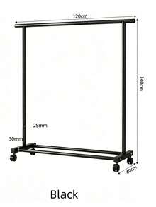 Double Rod Clothes Rack With Wheels, Large-Capacity Freestanding Garment Rack,Space Saving Heavy Duty Metal Clothing Rail, Bottom Storage Shelf, Rolling Clothes Hanger Stand For Bedroom, Laundry Room, Apartment, 2 Styles & 2 Colours Available - View 17