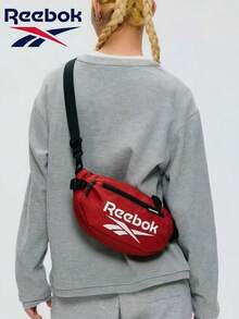 Reebok Solid Color Sports Waist Bag, Adjustable Shoulder Strap Crossbody Chest Bag, Unisex Casual Portable Storage Small Bag - Red - View 1