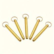 2/9/22pcs/ Mini Metal Ear Cleaning Spoon With Keychain - No Battery Required, Travel Essential, Non-Glowing (No Blade) - Gold - View 6